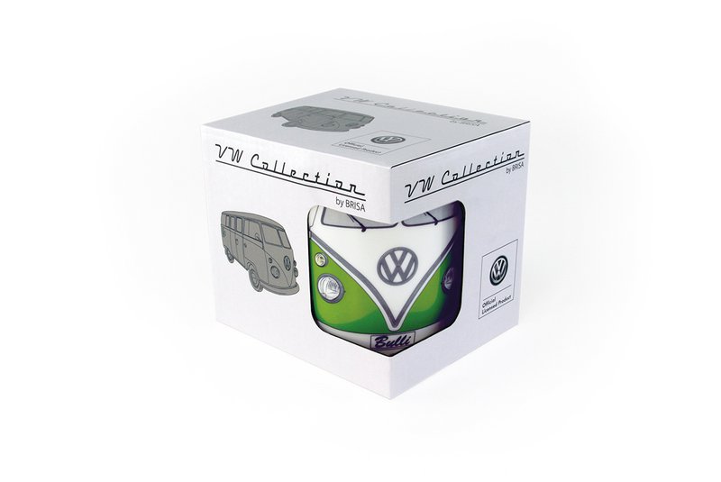 Volkswagen VW T1 Bus Taza de Café 370ml en Caja de Regalo - Frontal/Verde