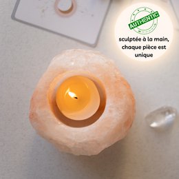 Himalayan salt candle holder - For CHAUTER CHAUTER - RADS 500G format - Gift idea - Original decoration object