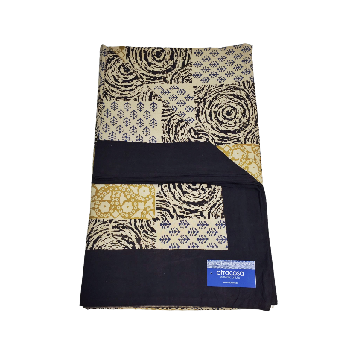 Überwurf Bagru Cotton Small - Otra Cosa - Schwarz/Navy/Ecru/Gold - 6