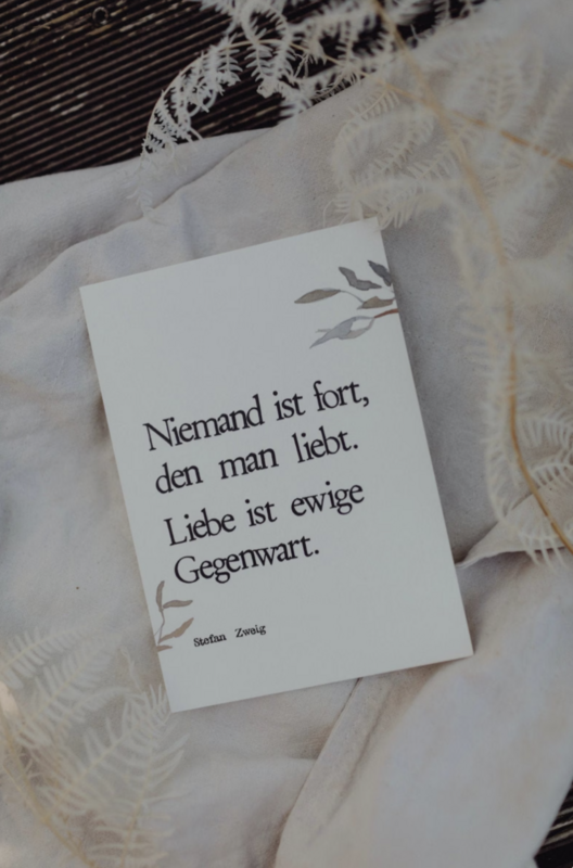 Stamped Postcard "Liebe ist ewige Gegenwart"