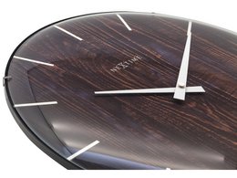 Wall clock NeXtime Edge Wood Dome 35 cm brown