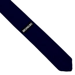 Ensemble cravate et pochette en tricot bleu marine