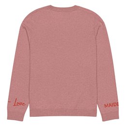 Heart Knitted crew neck sweater CORAL