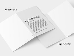Definition "Geburtstag" Grußkarte