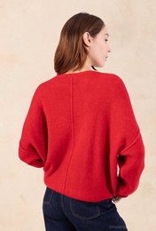Dame cardigan - Premium kvalitet - Blød strik dyb V-hals med knapper - ALPACA/ULD - 23050