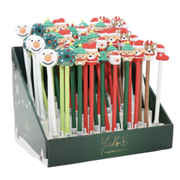 Display of 60 Christmas pens