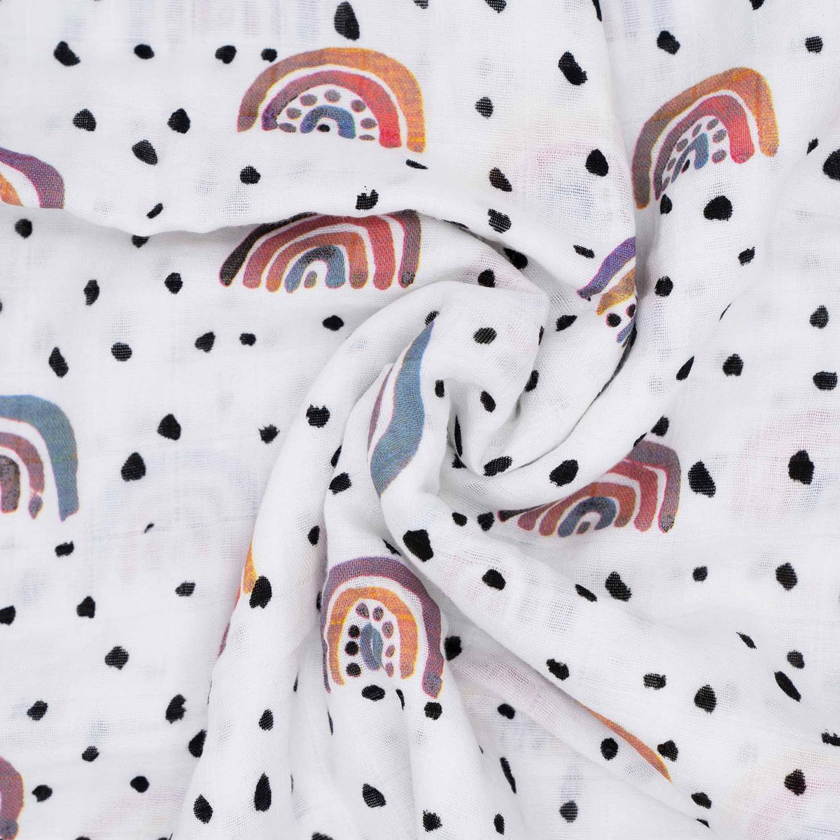 Muslin cloth organic cotton 120x120cm • Rainbow