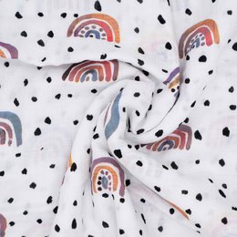 Muslin cloth organic cotton 120x120cm • Rainbow