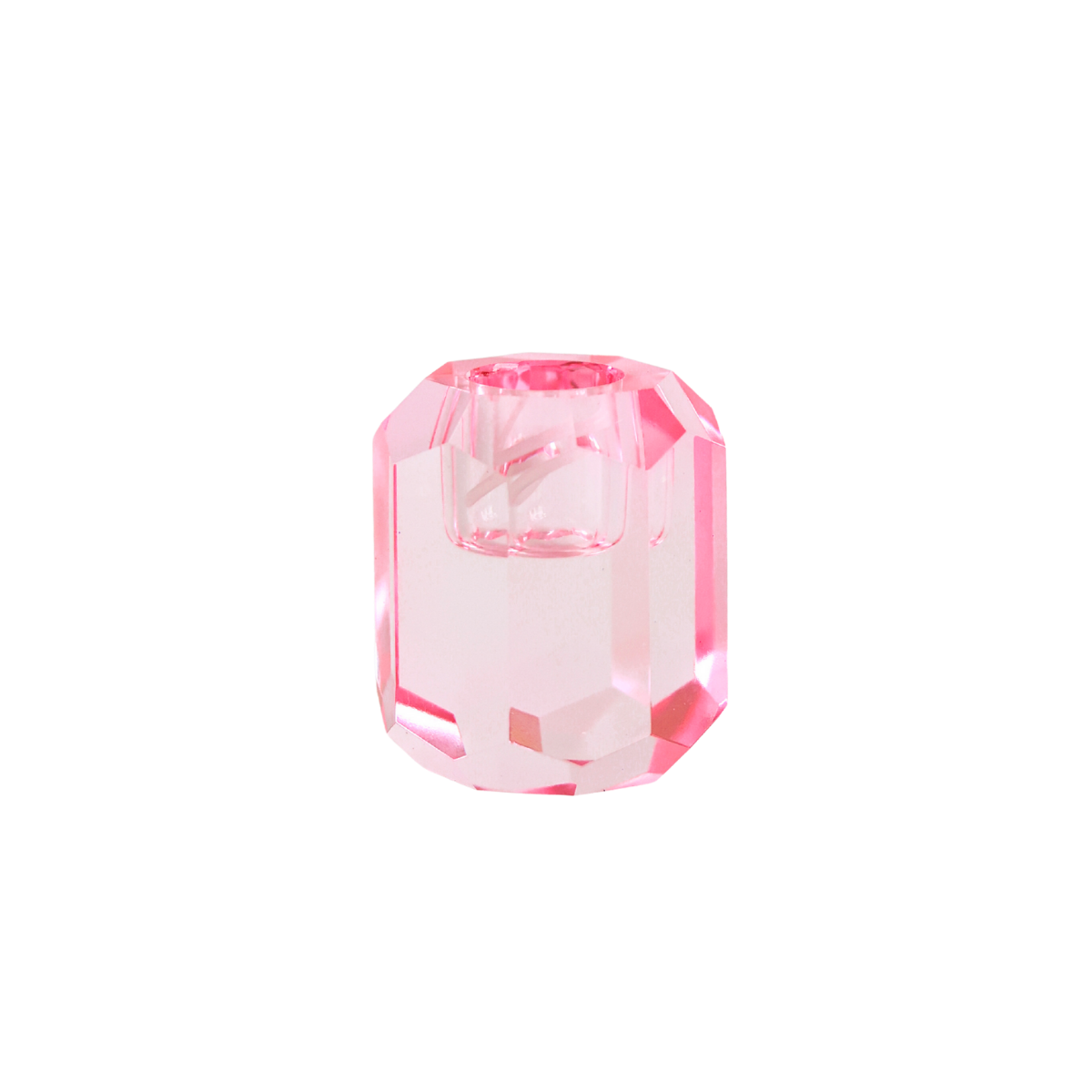 Candlestick Candle Holder Crystal Pink