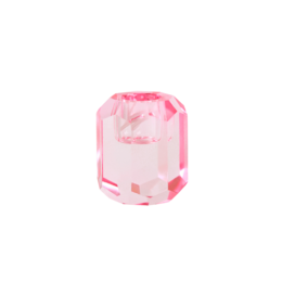 Candelero Portavelas Cristal Rosa