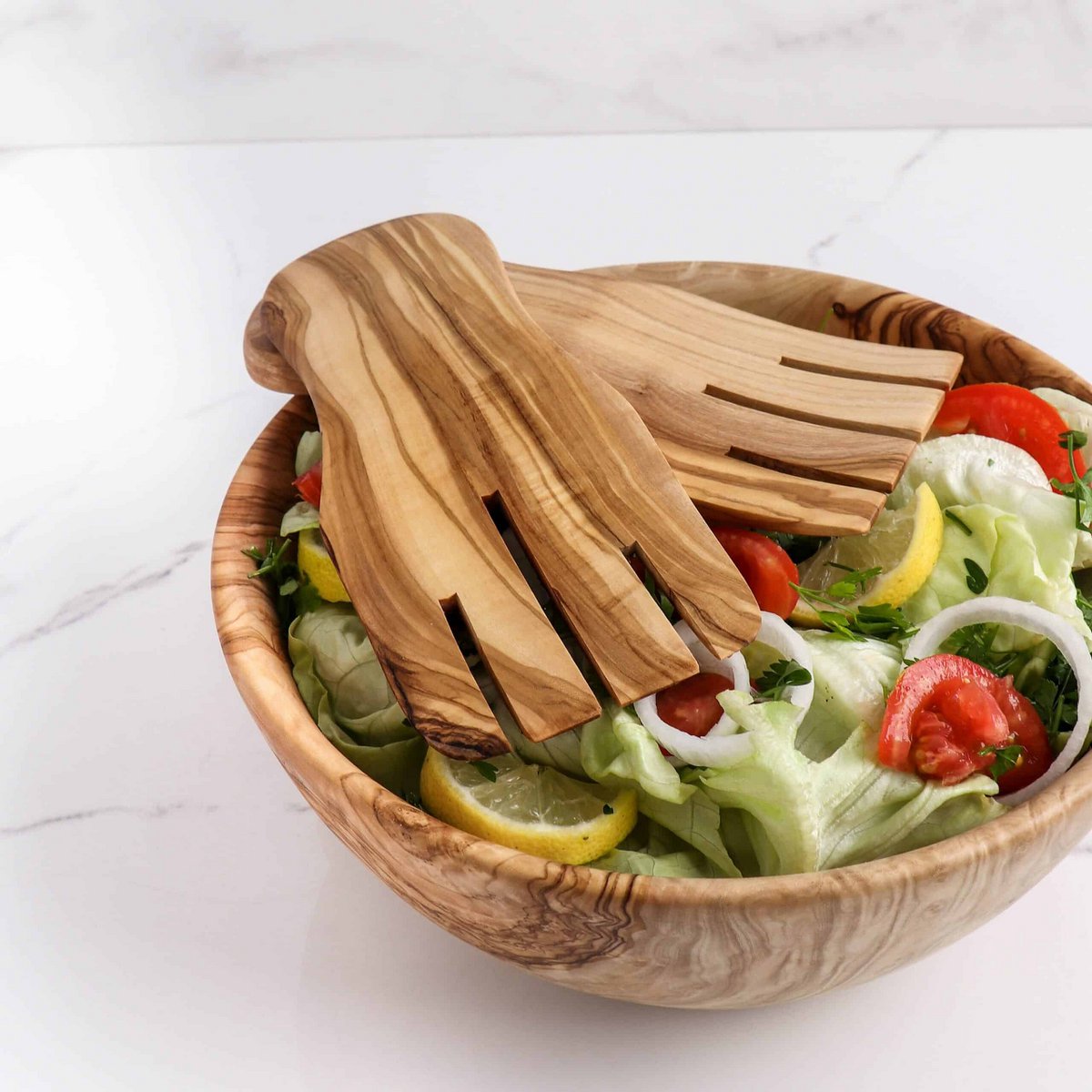 Olive Wood Salad Hands – Set of 2 – Handmade