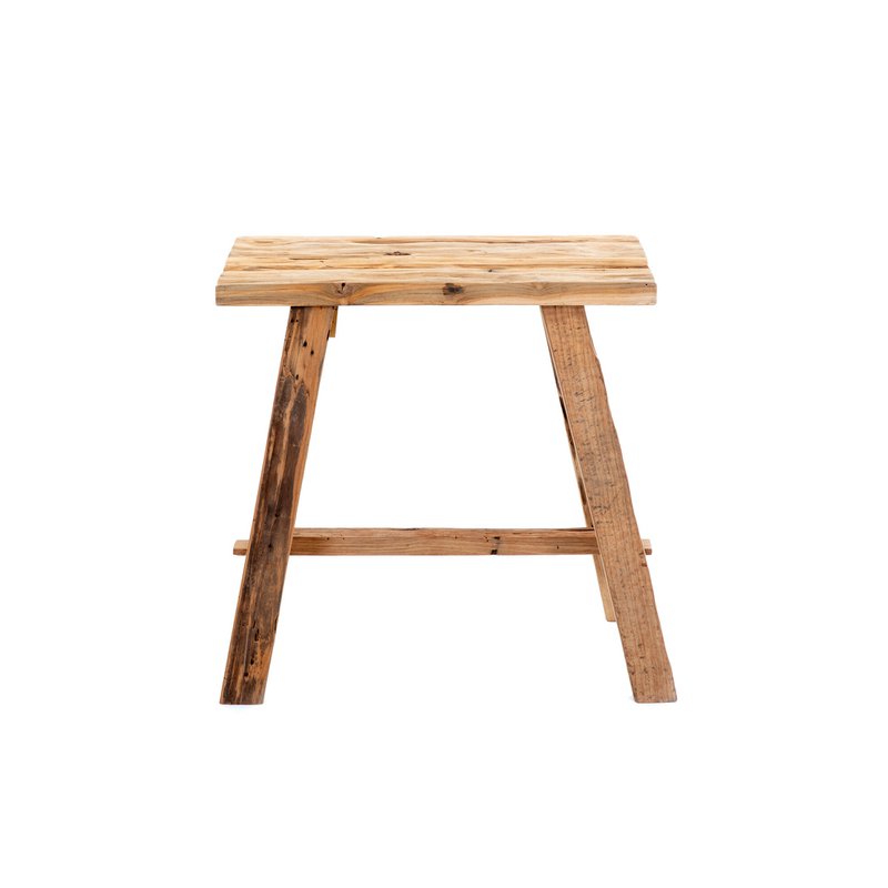 Vintage stool reclaimed teak 50 cm