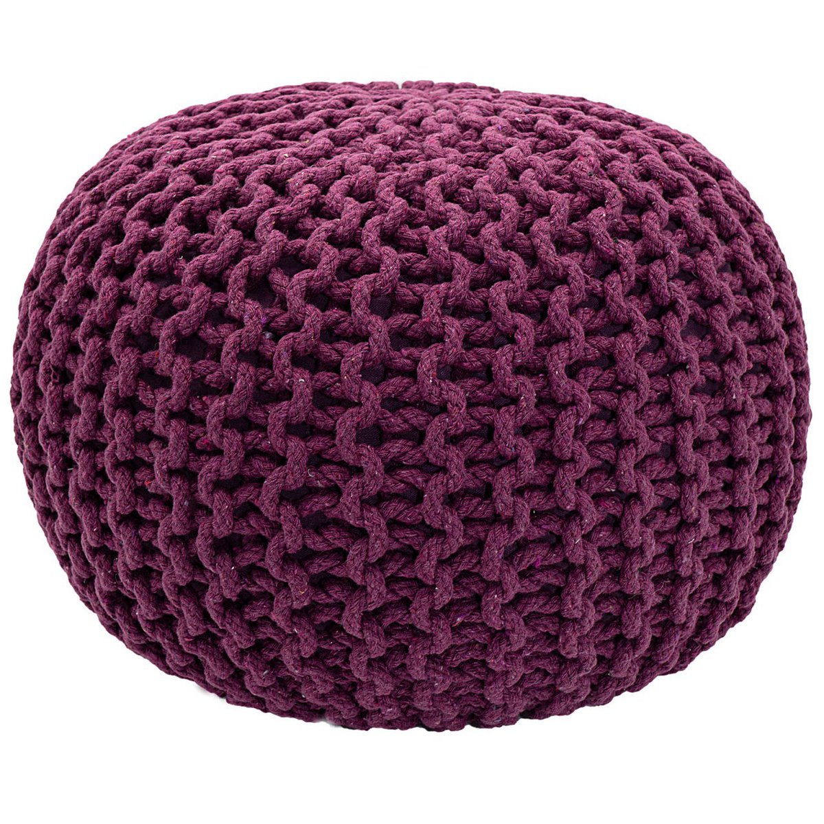 Pouf Ø 55 h 37 h 37 tabouret de tricot siège de planche de sol de pouf durable