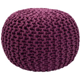 Pouf Ø 55 H 37 H 37 Strickhocker Sitzpouf Bodenkissen nachhaltig