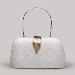 Gold Leaf Buckle Textured Wedding Clutch