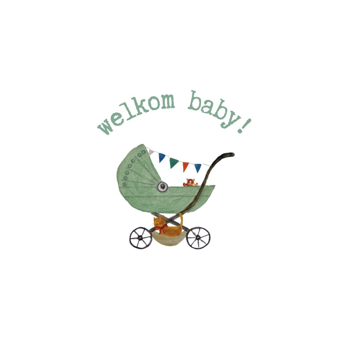 Card Baby Stroller Blue