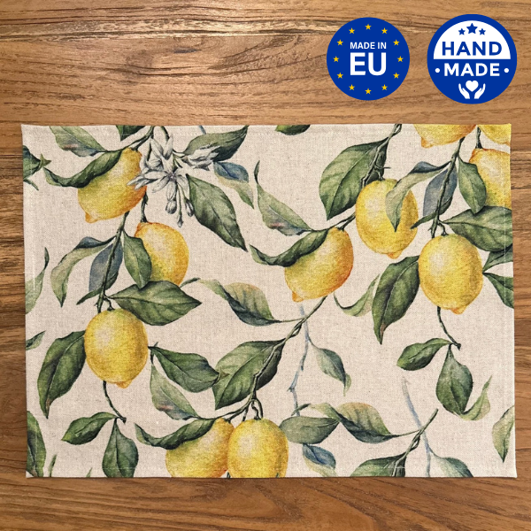 Placemat 30x43cm, Linen-Cotton Mix, Printed | Lemon Linen