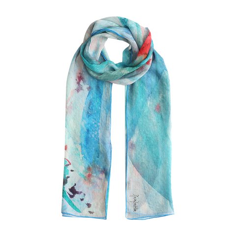 Blue Silk Foulard Mediterráneos