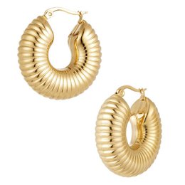 Orecchini puri, acciaio inossidabile, oro placcato