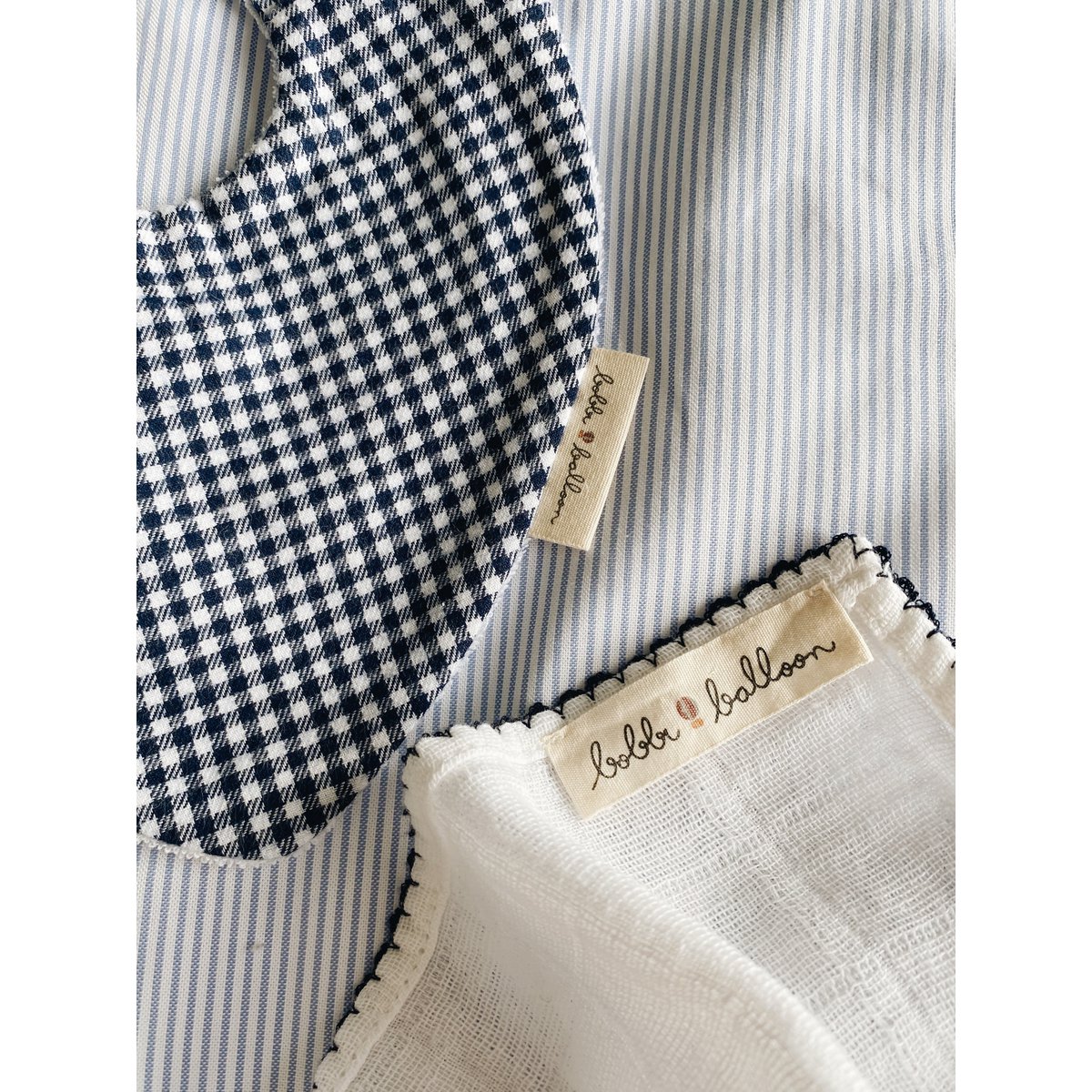 Muslin with crochet piping - Navy Blue Piping