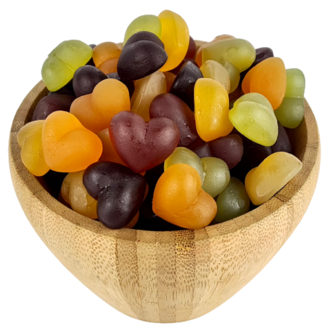 Bio-Herzbonbons in loser Schüttung