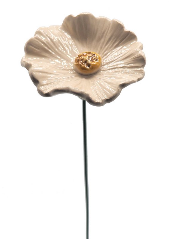 Cornflower flower ceramic white 5cm
