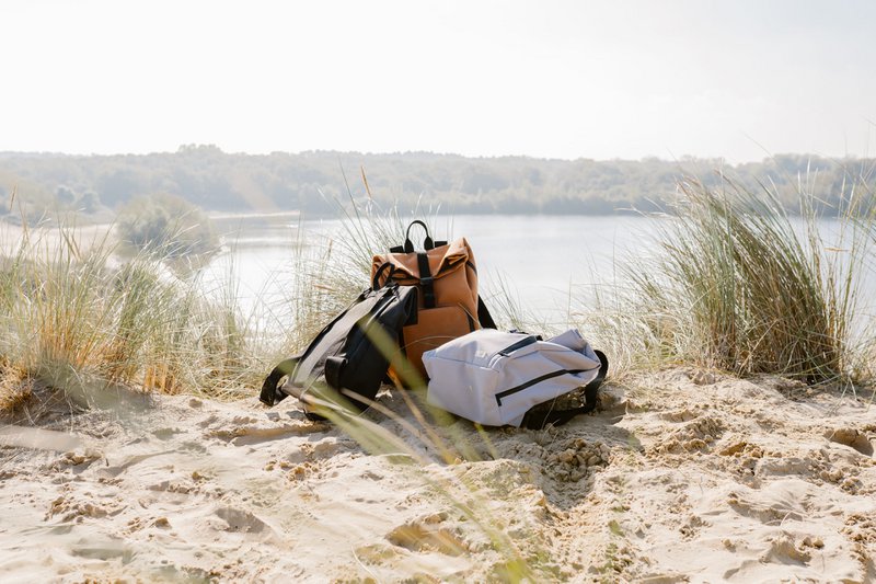 sac vegan | toile - cognac coucher de soleil