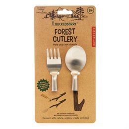 Huckleberry Forest Cutlery - Serving Spoons. Wooden serving spoons with a rustic, natural design. Made of durable materials suitable for outdoor use.