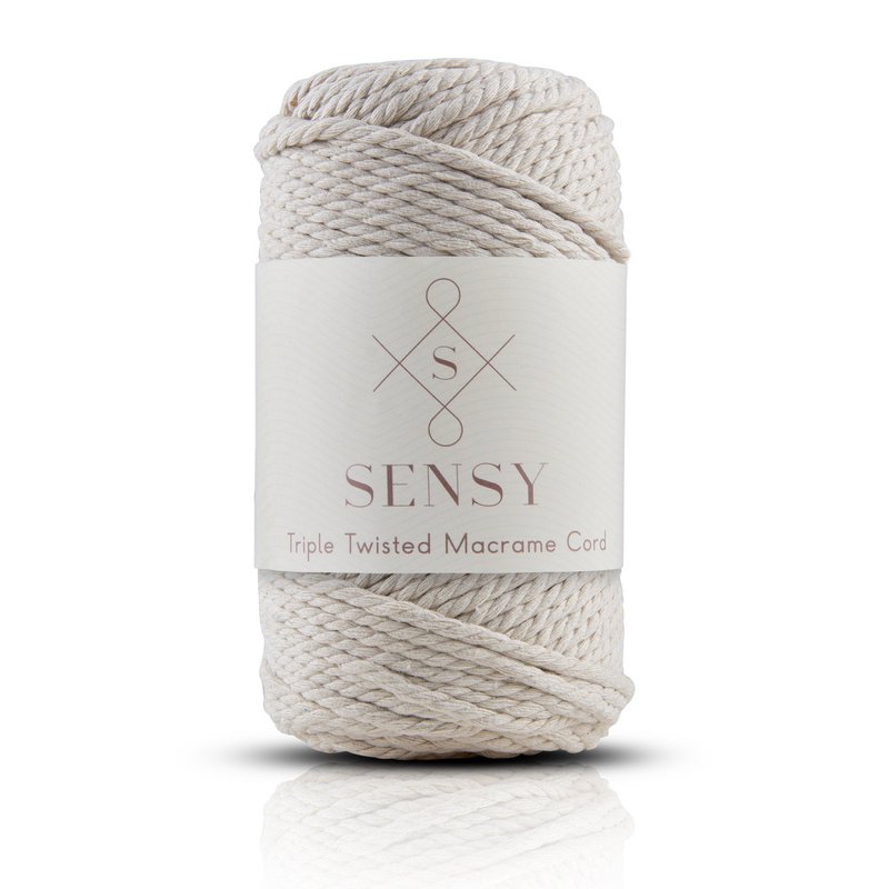 Sensy Premium 3mm - 82 yards 100% Cotton 3 Strand Twisted Macrame Cord