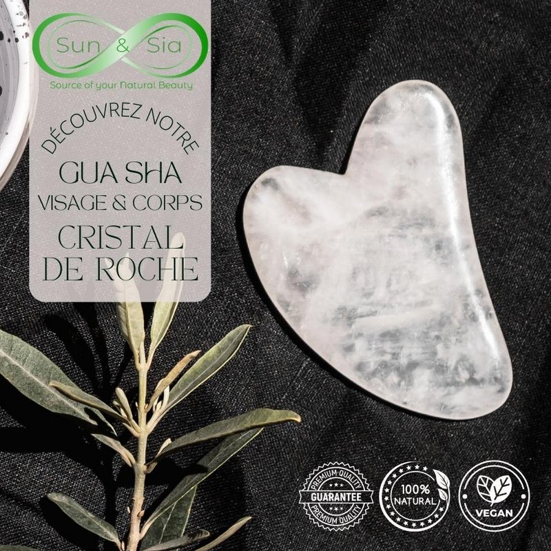Gua sha - Naturalny kryształ górski - Akcesoria do masażu - Lifting twarzy - Bezpłatna osłona
