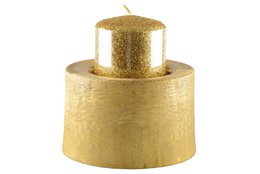Gold Metal Candle Holder 12,5x12.5x8.5 cm
