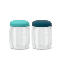 Lebensmittelaufbewahrungsglas in Borosilikatglas 180 ml - blauer Abgrund / Lagune