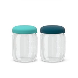 Voedselopslagpot Set in borosilicaatglas 180 ml - blauwe afgrond / lagune