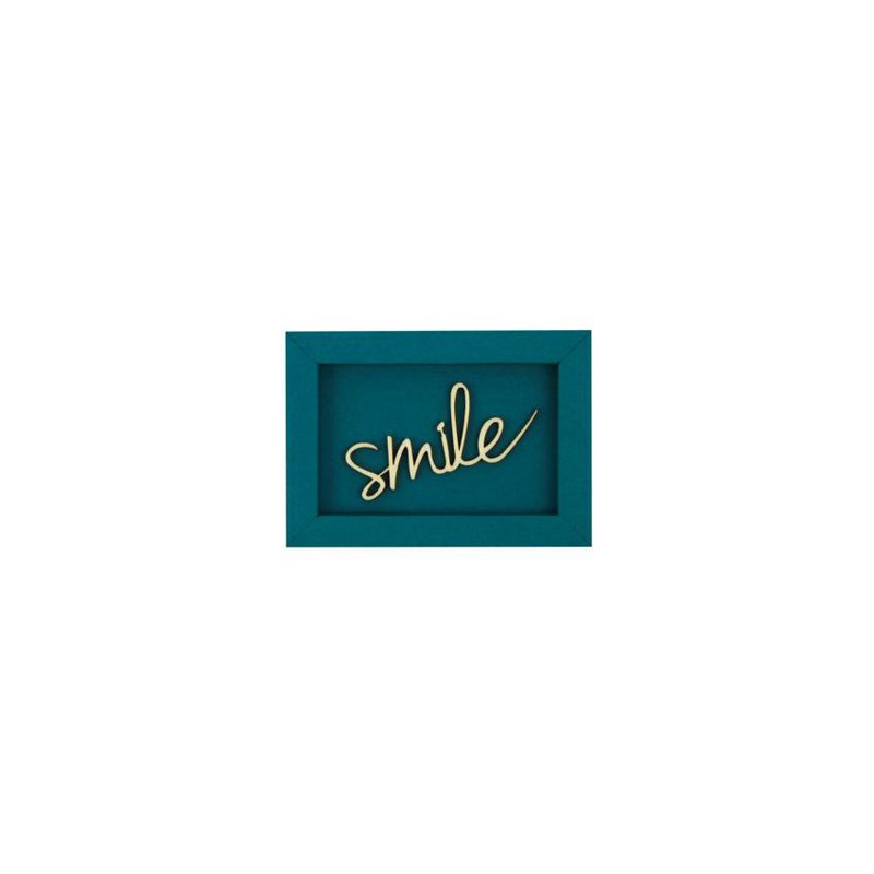 Magnete con scritte in legno con cornice SMILE