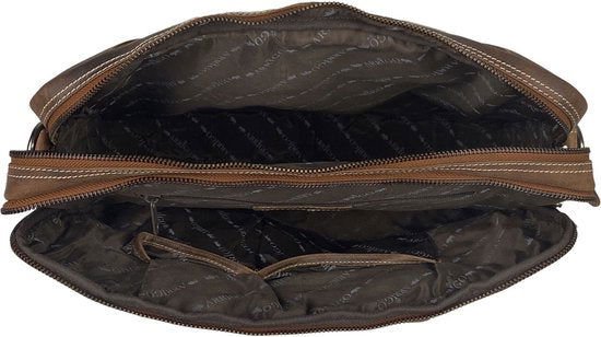 Bolso portátil Messenger Bag 15 Cognac de cuero de búfalo de 6 pulgadas