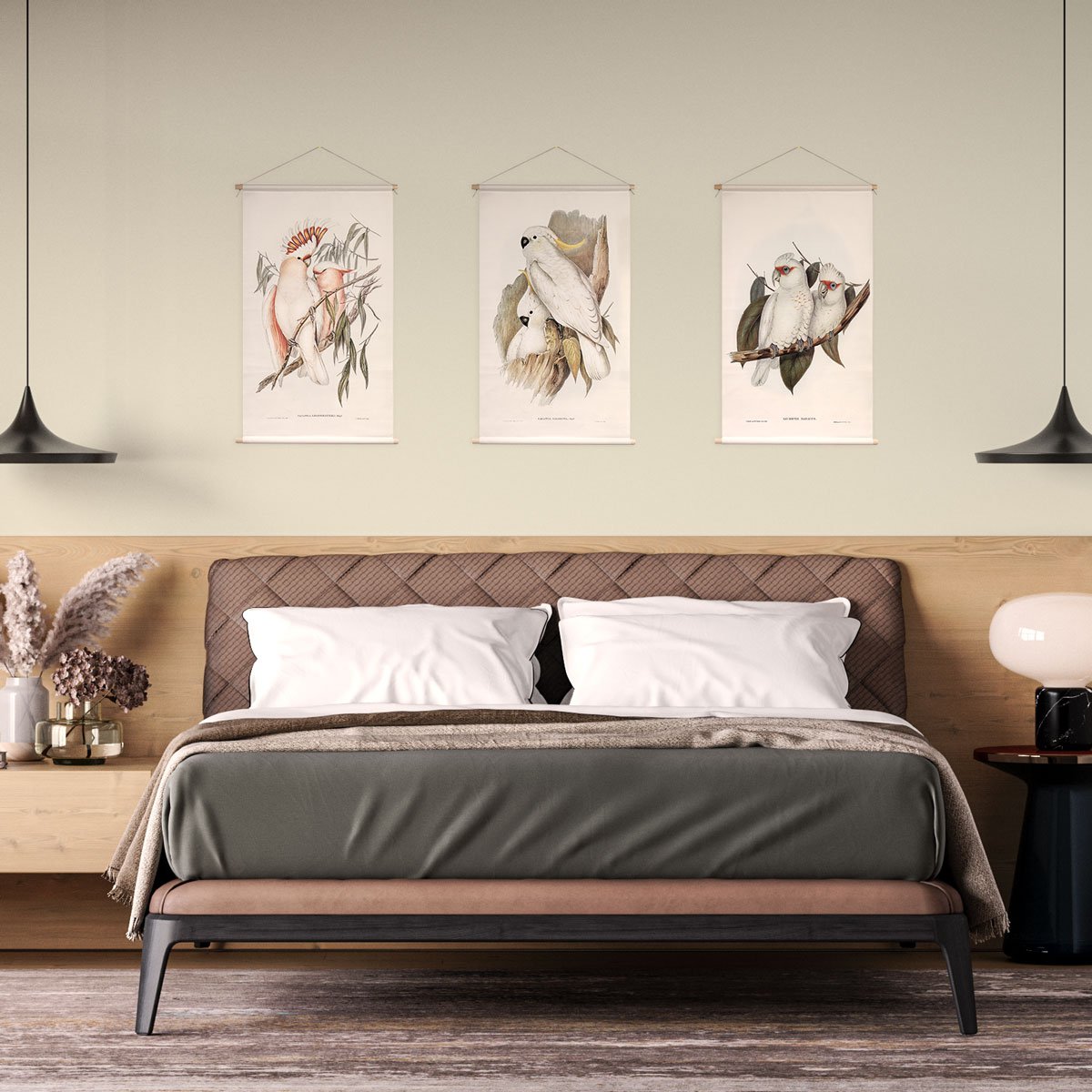 Set de póster textil Aves de Australia 43x30 cm - Paños de pared