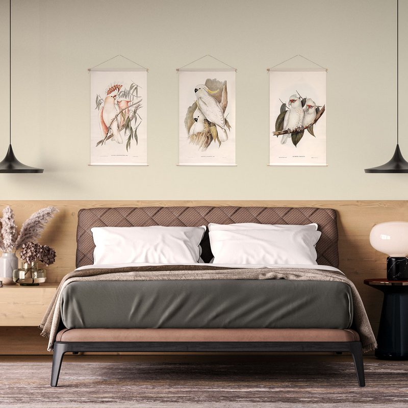 Set de póster textil Aves de Australia 43x30 cm - Paños de pared
