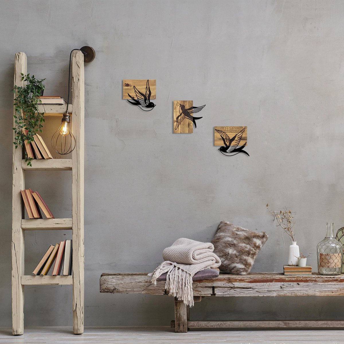 MA-333 Holz Metallwandmalerei