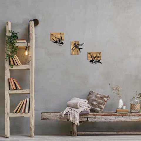 MA-333 Wood metalen muurschildering