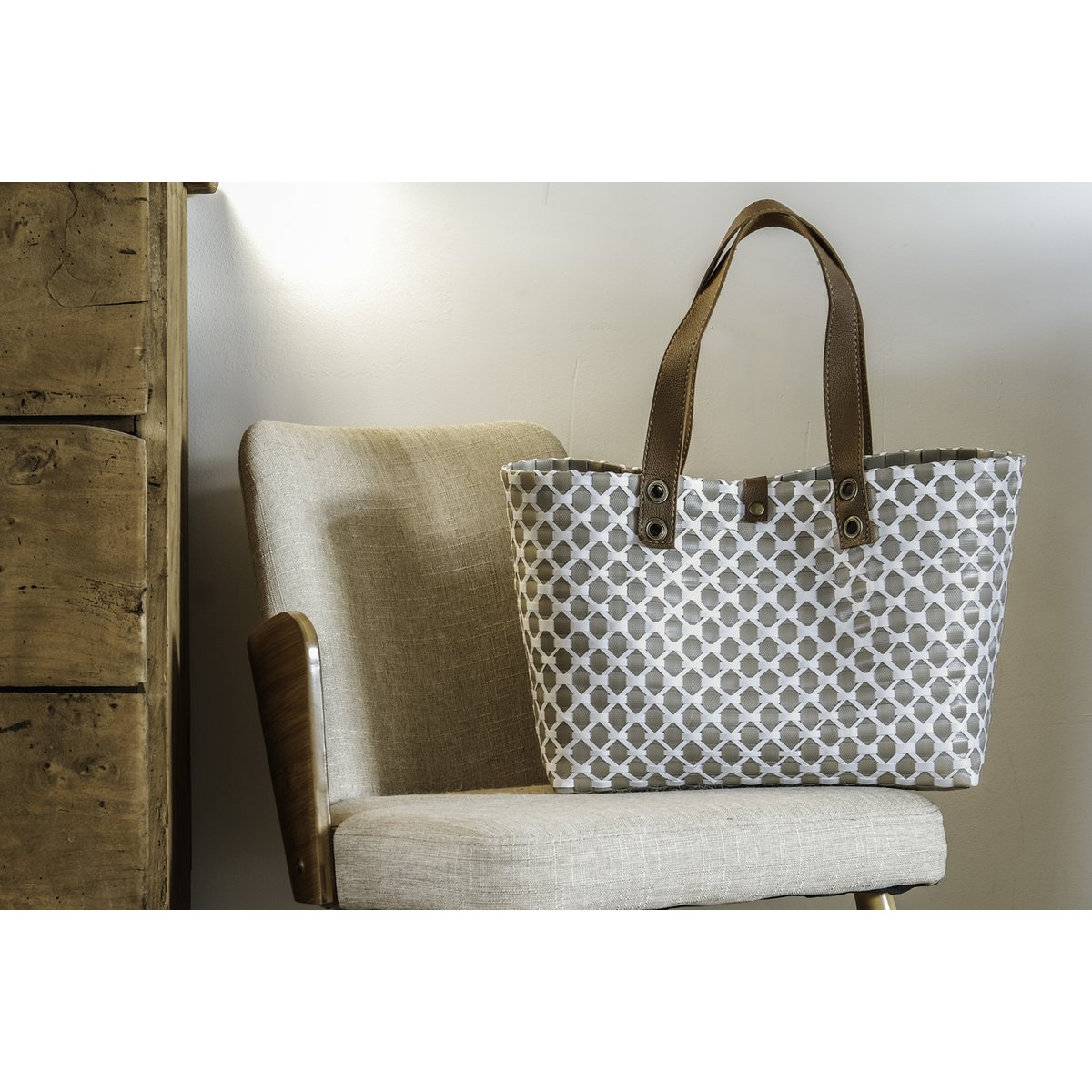 MADRID Basket, shopping bag pi beach bag fabricado con materiales reciclados