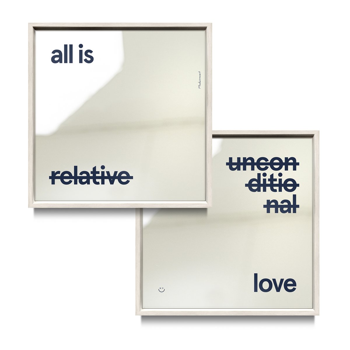 2* 30 x 30 cm + White Oak Furnished Aluminum Frame