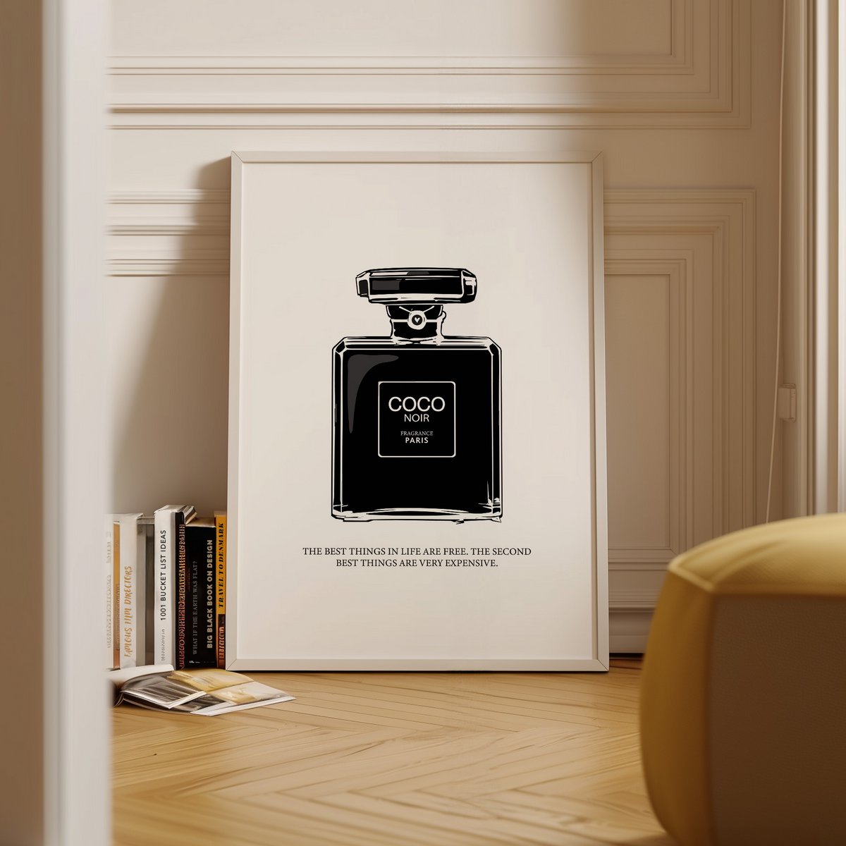 Poster: Coco Noir Perfume Bottle Illustration
