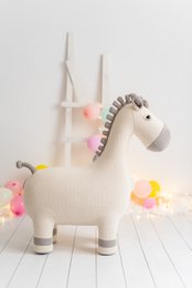 White 100% cotton maxi mare plush toy 93X34X94 cm
