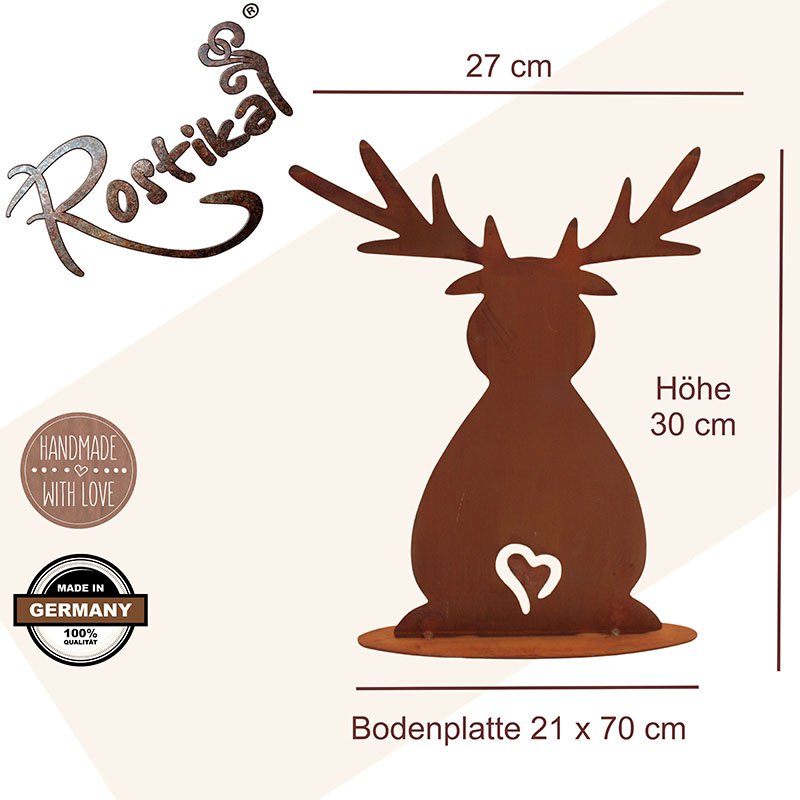 Christmas | Moose rust Christmas decoration figure | on floor plate