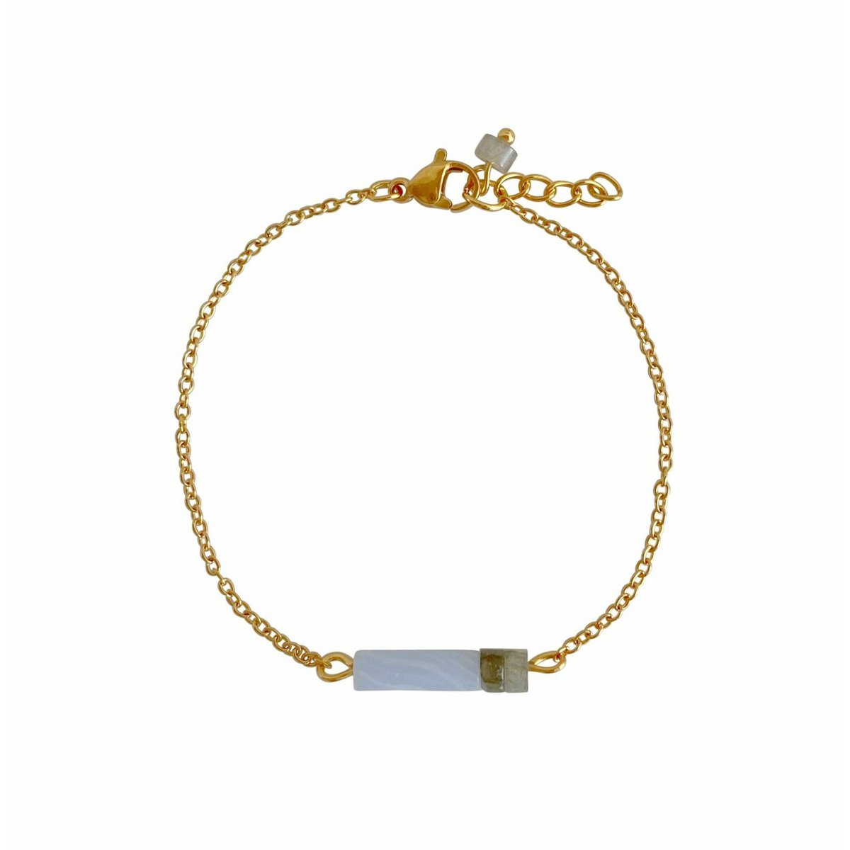 Bracelet Aquamarine and Labradorite - Gold