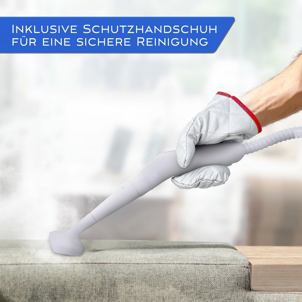 LIFETIME Elektrische Stoomreiniger Handstoomreiniger - 1000W & 300ml + 10x Accessoires | Handstoomreiniger stoomreiniger auto hetelucht voegenreiniger voor badkamertegels en voegen apparaat gestoffeerde meubels