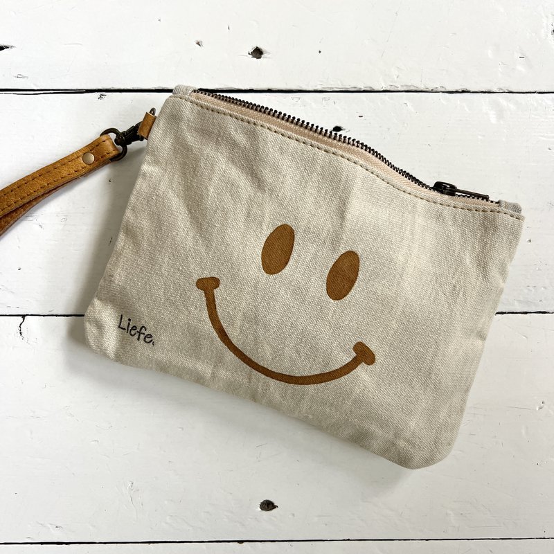 Clutch Happy Face cinnamon (vintage light canvas) NEW