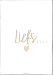 Beige text on a white background that reads "Likes..." with a small heart symbol. This card appears to be a simple, minimalist design with a positive, affectionate message.