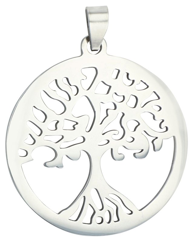 Colgante árbol de la vida de acero inoxidable "Stroko", color plateado