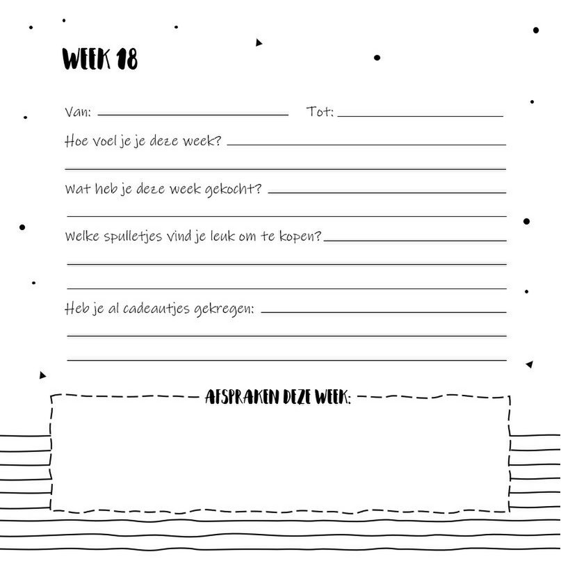 Libro de relleno SilliBeads - Mi diario de 9 meses - Tapa dura Wire-o (GAMA NEGRO/BLANCO)